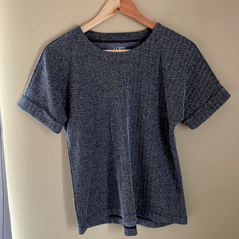 Loft Outlet Herringbone Pattern Blouse